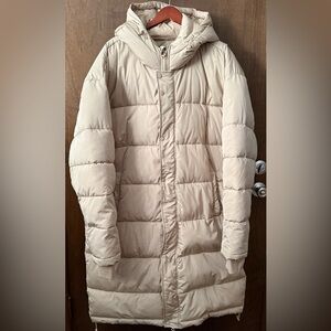 Men’s 2X beige midi puffer